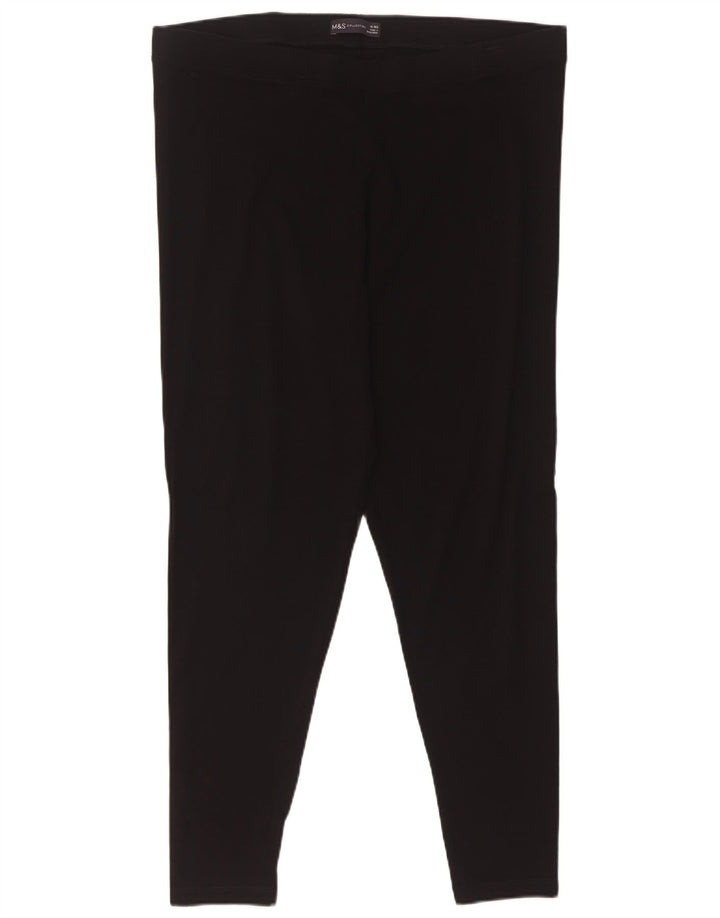 Marks & Spencer Womens Leggings UK 18 XL Black Cotton