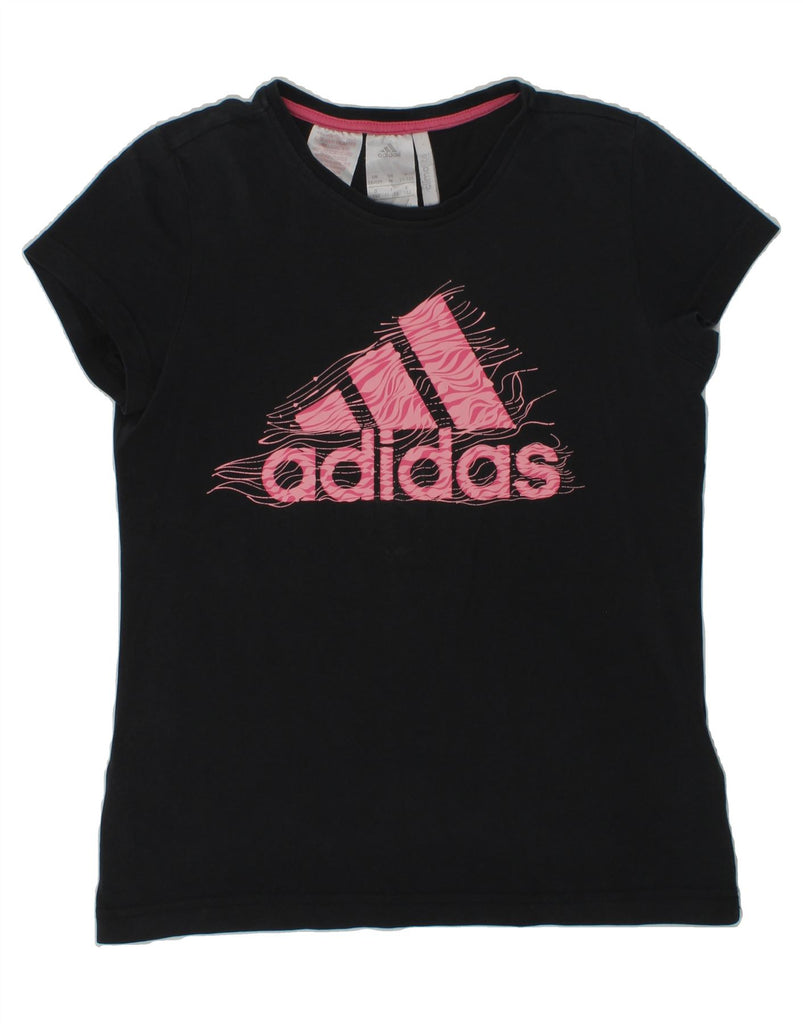 ADIDAS Girls Climalite Graphic T-Shirt Top 11-12 Years Grey Cotton | Vintage Adidas | Thrift | Second-Hand Adidas | Used Clothing | Messina Hembry 