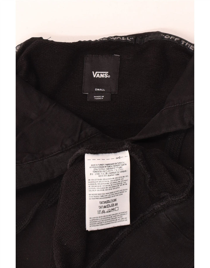 Vans Mens Graphic Hoodie Jumper Small Black Cotton