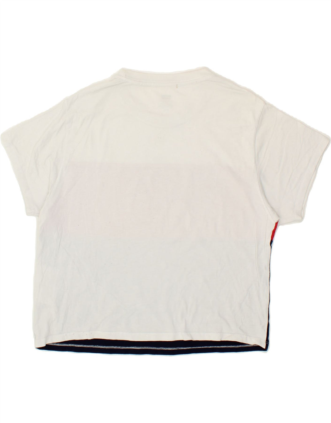 LEVI'S Womens Graphic T-Shirt Top UK 14 Medium White Colourblock Cotton Vintage Levi's and Second-Hand Levi's from Messina Hembry 