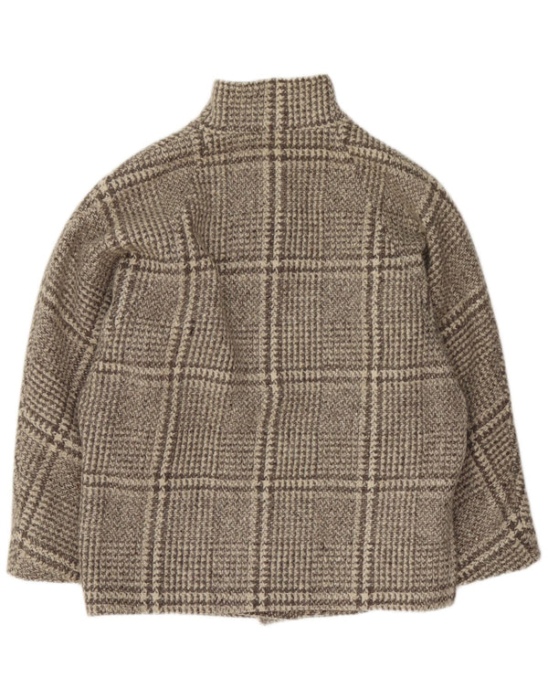 Vintage Womens Oversized Overcoat UK 16 Large Grey Check