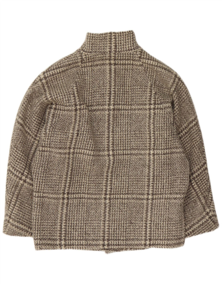 Vintage Womens Oversized Overcoat UK 16 Large Grey Check