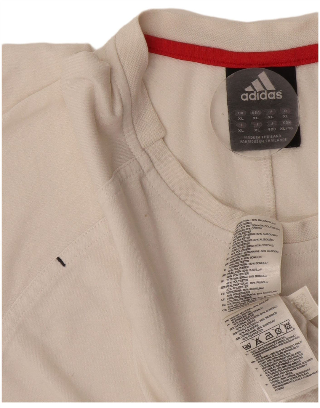 Adidas Mens T-Shirt Top XL White Cotton