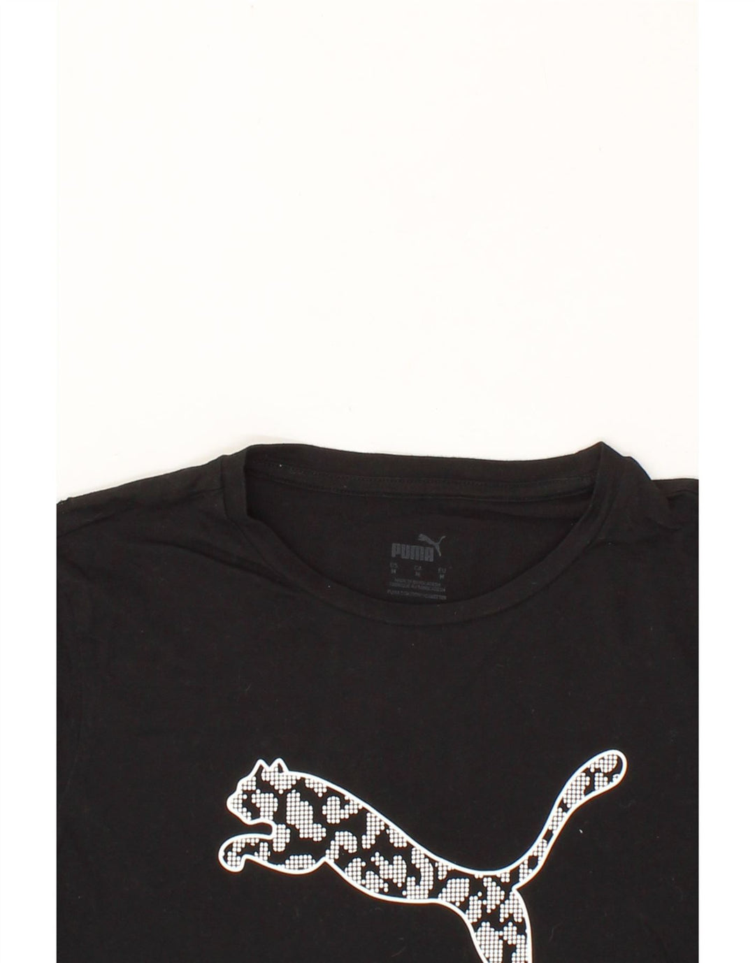 PUMA Womens Graphic T-Shirt Top UK 12 Medium Black Cotton Vintage Puma and Second-Hand Puma from Messina Hembry 