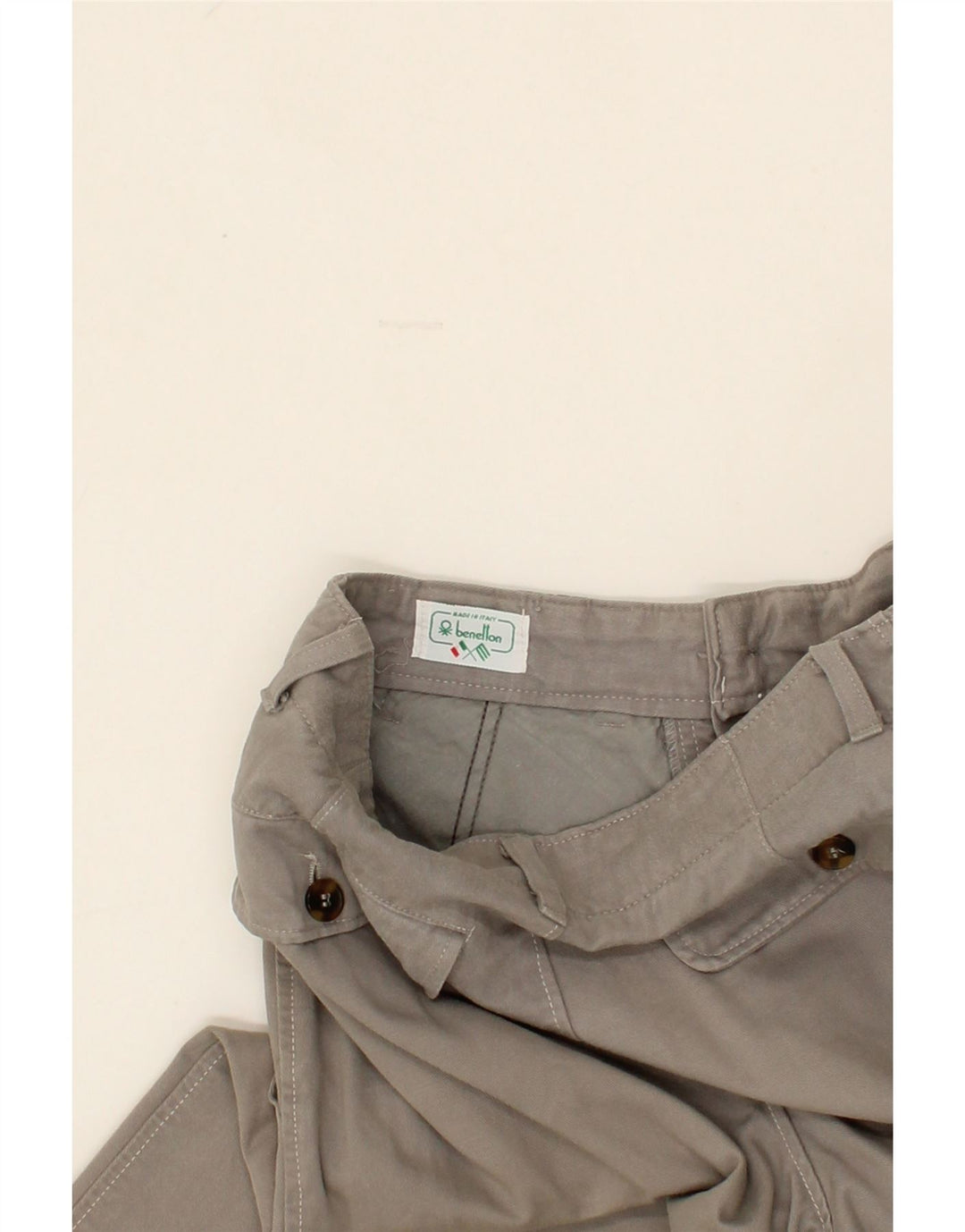 BENETTON Womens Straight Chino Trousers W28 L30 Grey Cotton Vintage Benetton and Second-Hand Benetton from Messina Hembry 