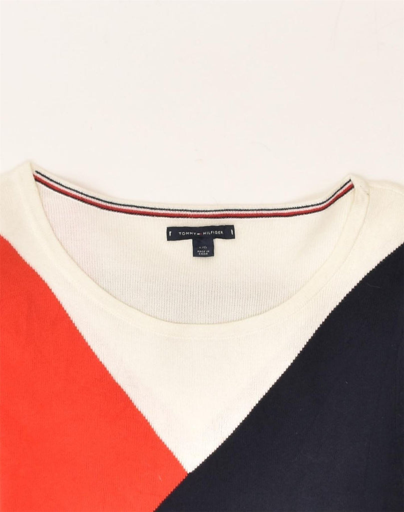 TOMMY HILFIGER Womens Boat Neck Jumper Sweater UK 14 Large Multicoloured | Vintage Tommy Hilfiger | Thrift | Second-Hand Tommy Hilfiger | Used Clothing | Messina Hembry 