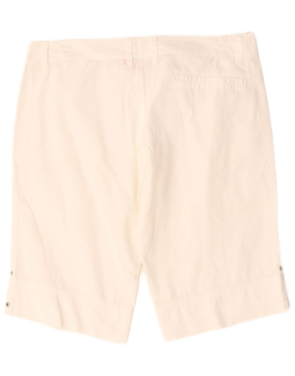 Puma Womens Casual Shorts UK 12 Medium W34  White Pinstripe