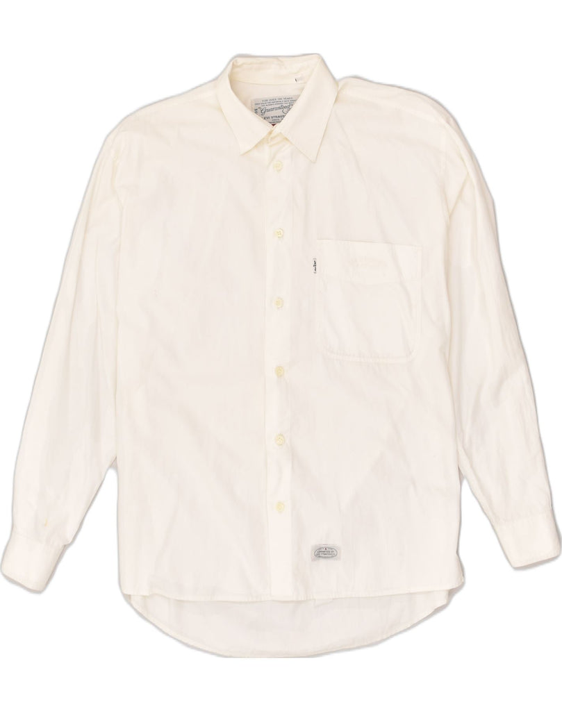 LEVI'S Mens Overshirt Shirt Small White | Vintage Levi's | Thrift | Second-Hand Levi's | Used Clothing | Messina Hembry 