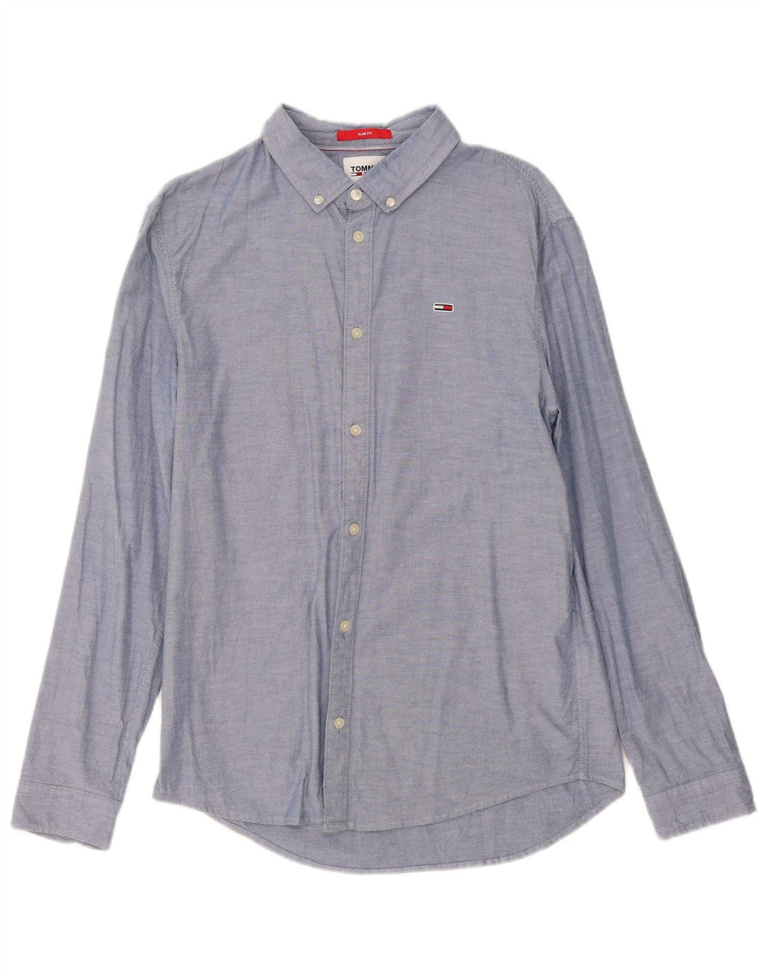 Tommy Hilfiger Mens Slim Fit Shirt Large Blue Cotton
