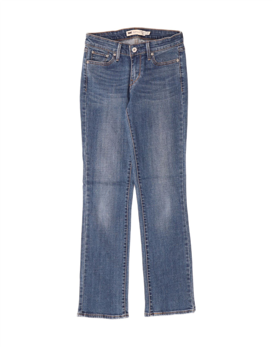 Levi's Womens Slightly Curvy Straight Jeans US 2 Small W26 L29 Blue Classic
