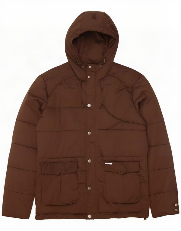 Datch Mens Hooded Padded Jacket UK 18 XL Brown