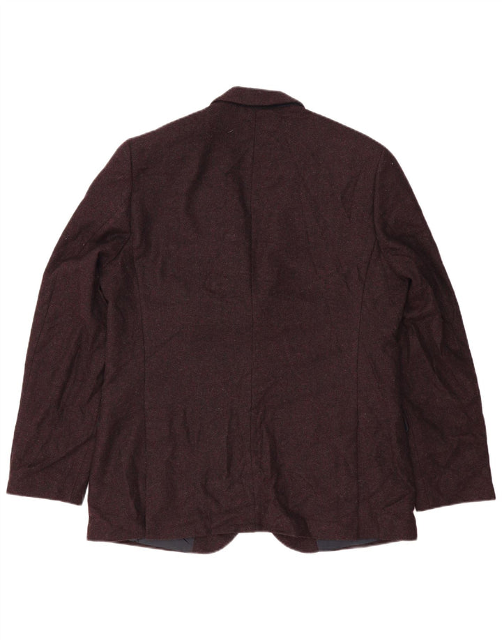 Marks & Spencer Mens 2 Button Blazer Jacket UK 44 2XL Burgundy Wool