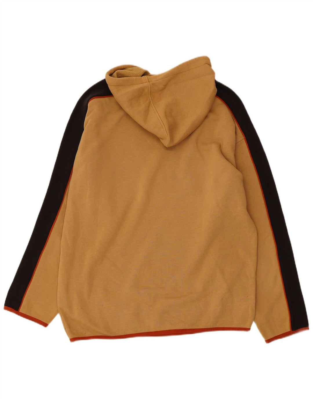 FILA Mens Hoodie Jumper Medium Beige Colourblock Cotton