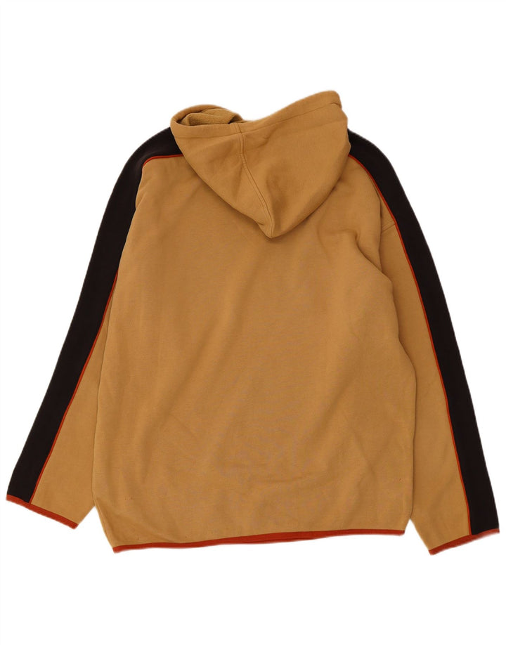FILA Mens Hoodie Jumper Medium Beige Colourblock Cotton