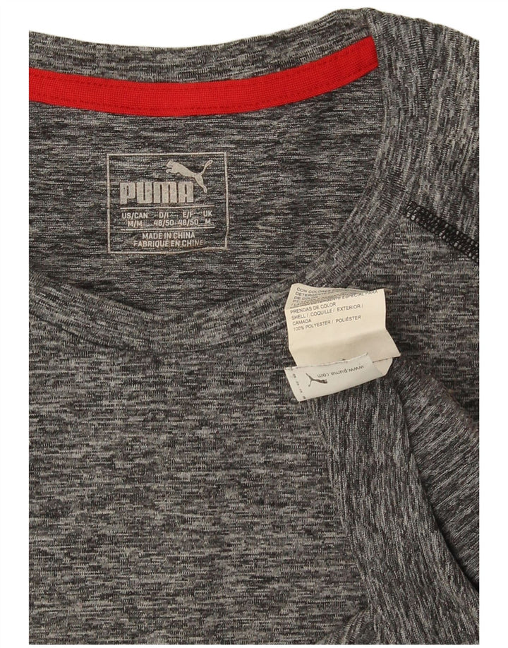 Puma Mens T-Shirt Top Medium Grey Flecked Polyester