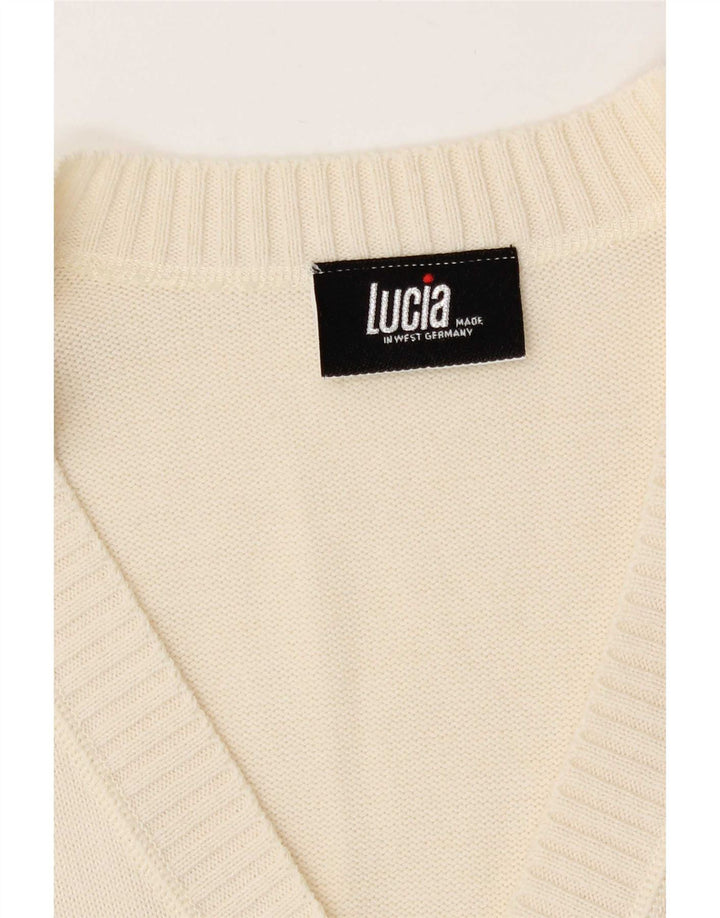 Lucia Womens Cardigan Sweater UK 14 Medium Off White Polyacrylic