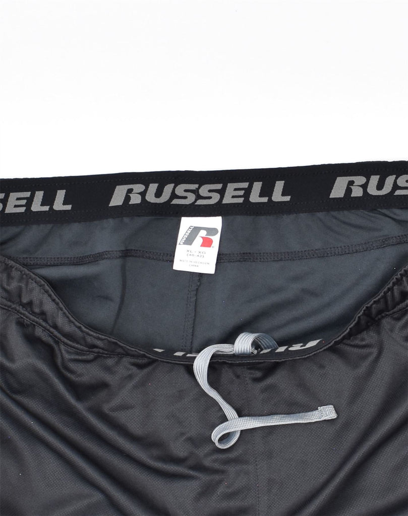 RUSSEL Mens Tracksuit Trousers XL Black Polyester | Vintage | Thrift | Second-Hand | Used Clothing | Messina Hembry 