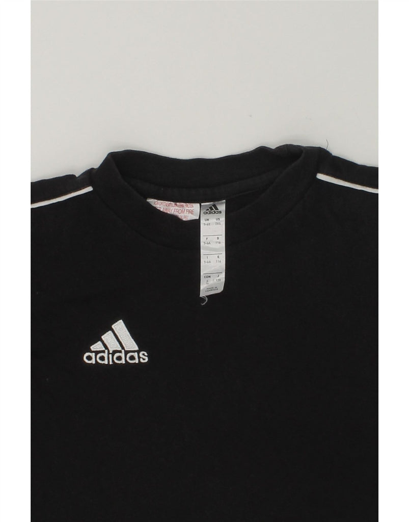 ADIDAS Boys Graphic T-Shirt Top 5-6 Years Black Cotton | Vintage Adidas | Thrift | Second-Hand Adidas | Used Clothing | Messina Hembry 