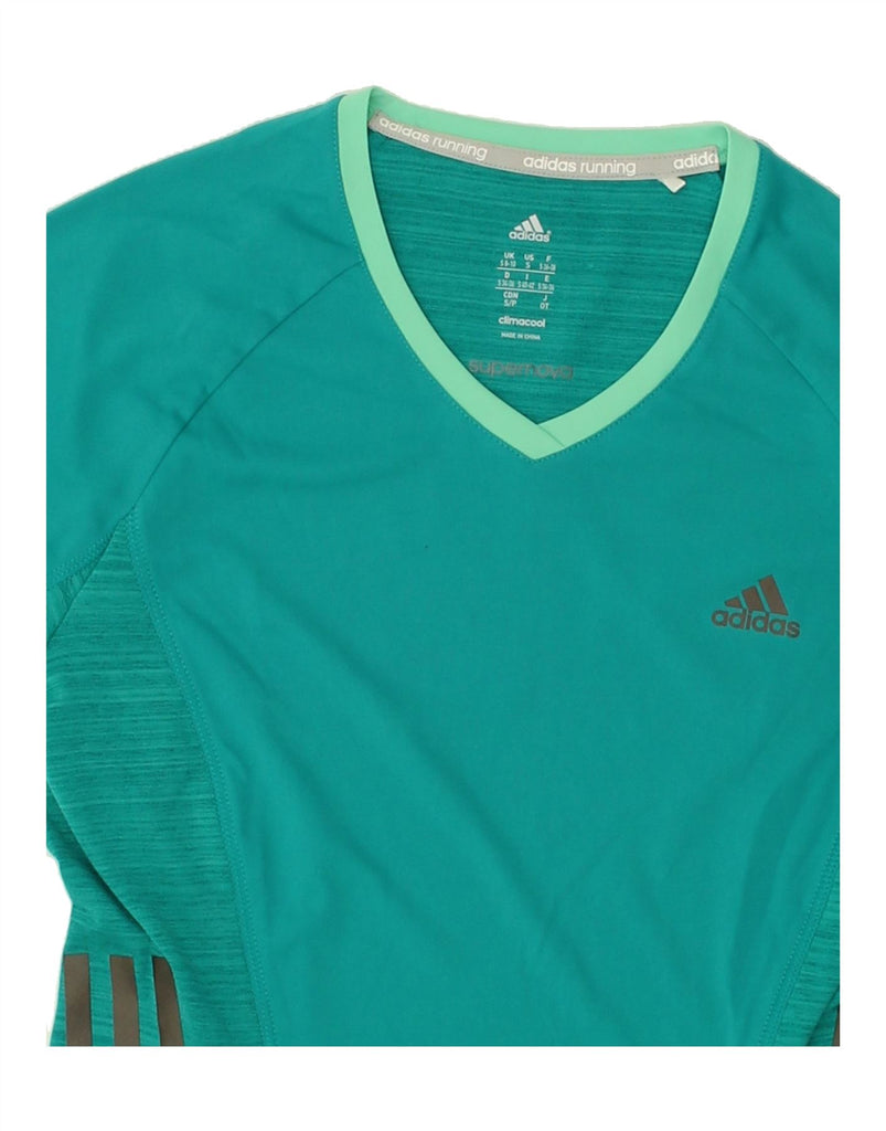 ADIDAS Womens Climacool T-Shirt Top UK 8/10 Small Green | Vintage Adidas | Thrift | Second-Hand Adidas | Used Clothing | Messina Hembry 