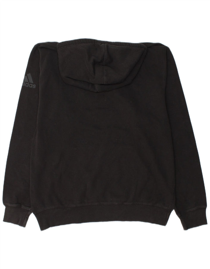 ADIDAS Mens Graphic Hoodie Jumper 2XL Black Cotton