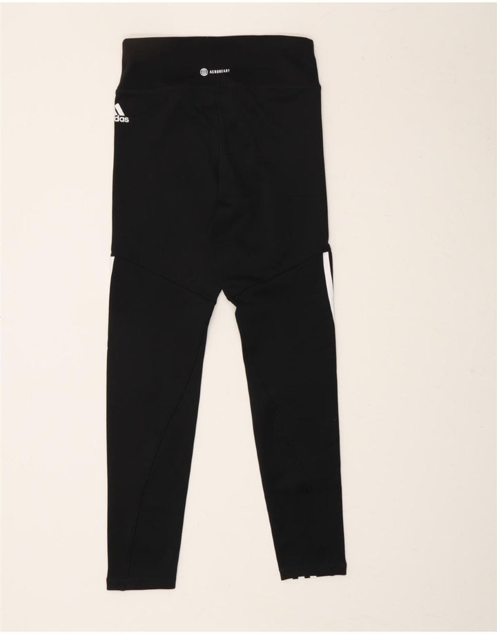 ADIDAS Girls Aeroready Leggings 11-12 Years  Black Polyester Vintage Adidas and Second-Hand Adidas from Messina Hembry 