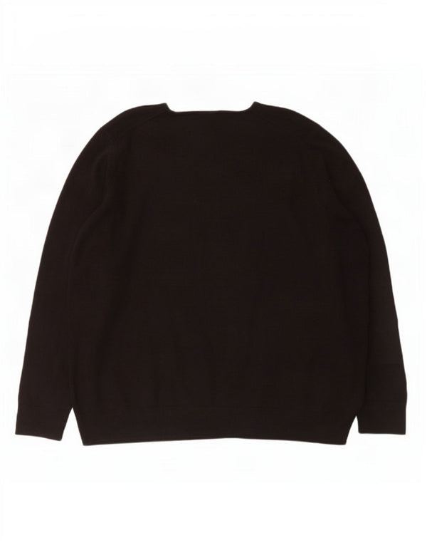 Marks & Spencer Womens Crew Neck Jumper Sweater UK 26 5XL Black Acrylic