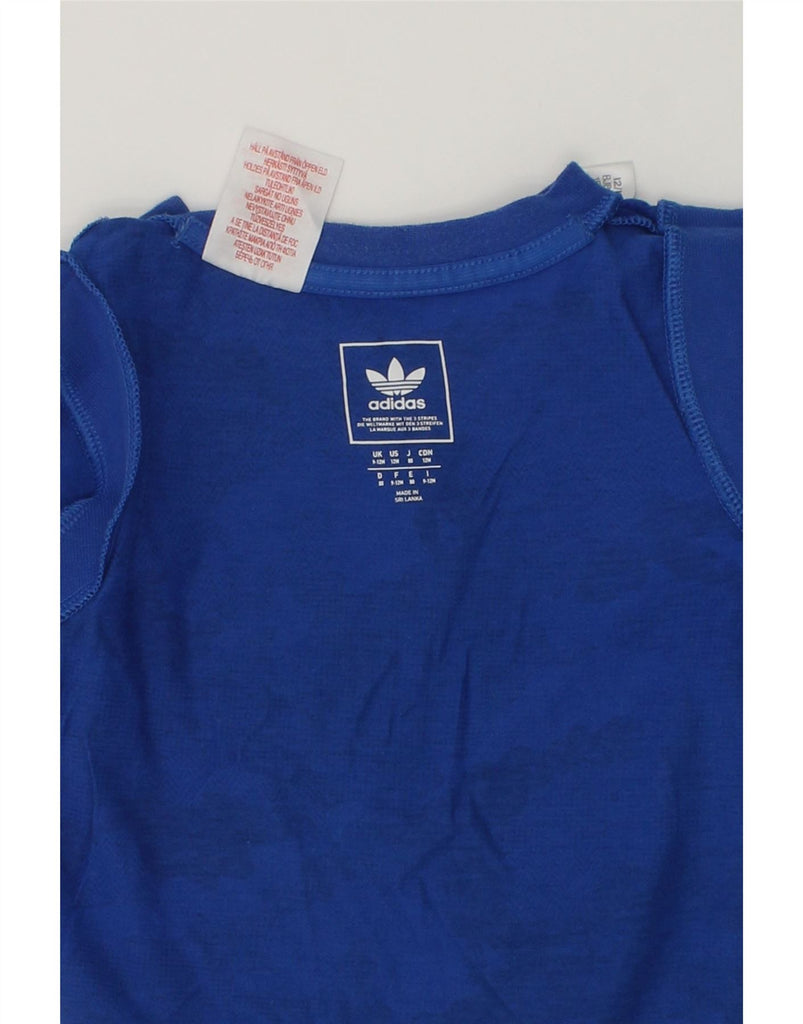 ADIDAS Baby Boys Graphic T-Shirt Top 9-12 Months Blue Camouflage Cotton | Vintage Adidas | Thrift | Second-Hand Adidas | Used Clothing | Messina Hembry 