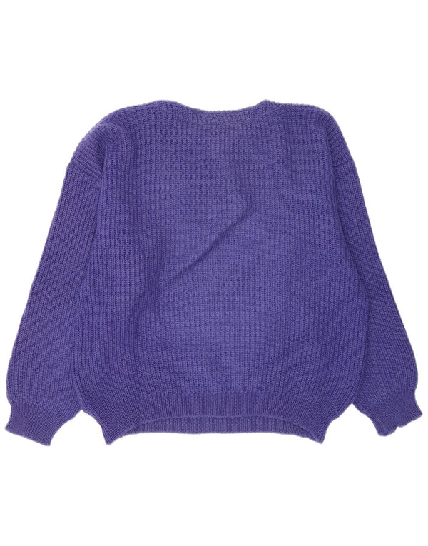 Piu Verona Mens Oversized Crew Neck Jumper Sweater IT 50 Medium Purple