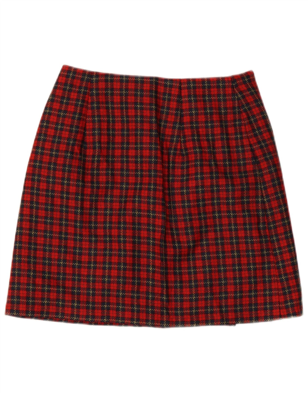 Vintage Womens Mini Wrap Skirt IT 42 Medium W28  Red Check Virgin Wool