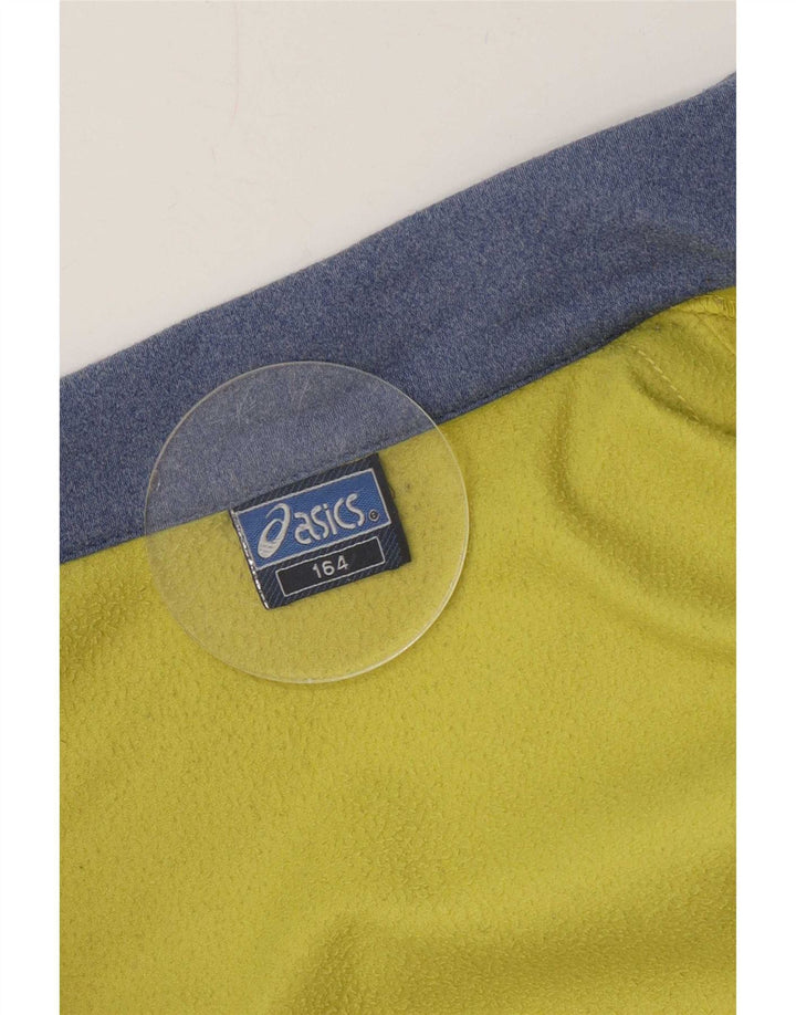 Asics Boys Tracksuit Top Jacket 13-14 Years Yellow Colourblock