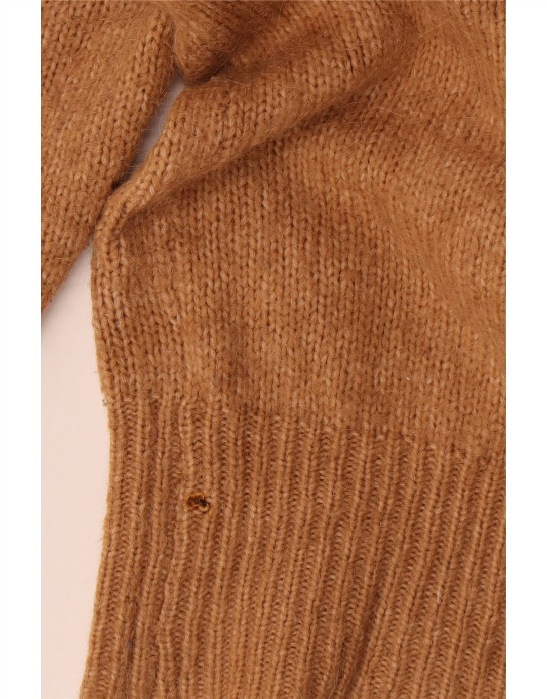 Zara Womens Oversized Turtle Neck Jumper Sweater UK 10 Small Beige Acrylic