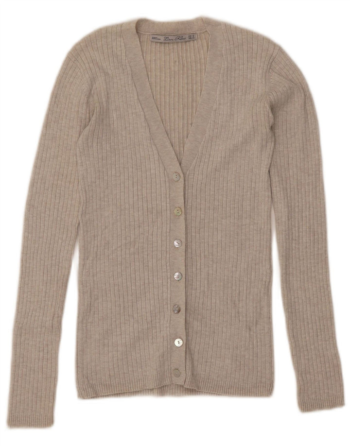 Zara Womens Cardigan Sweater UK 8 Small Beige