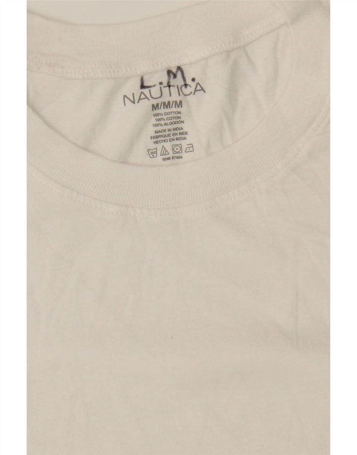NAUTICA Mens T-Shirt Top Medium White Cotton Vintage Nautica and Second-Hand Nautica from Messina Hembry 