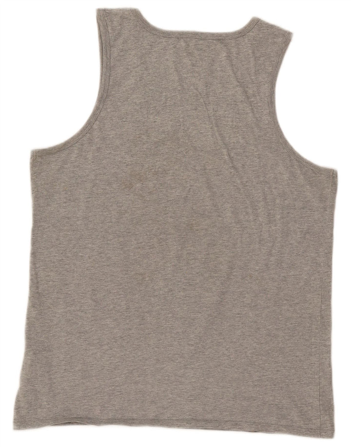 NIKE Mens Athletic Cut Vest Top Small Grey Flecked Cotton