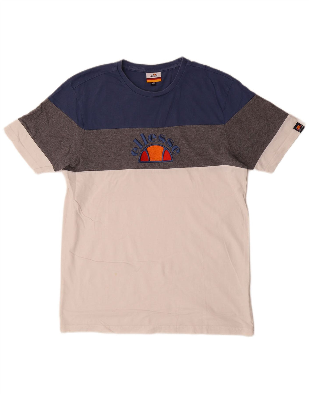 Ellesse Mens Graphic T-Shirt Top Medium Multicoloured Colourblock Cotton