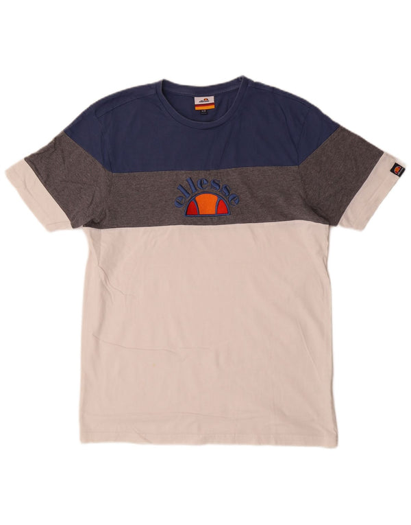 Ellesse Mens Graphic T-Shirt Top Medium Multicoloured Colourblock Cotton