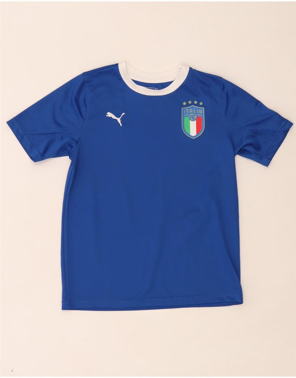 Puma Boys Italia T-Shirt Top 11-12 Years Blue Colourblock
