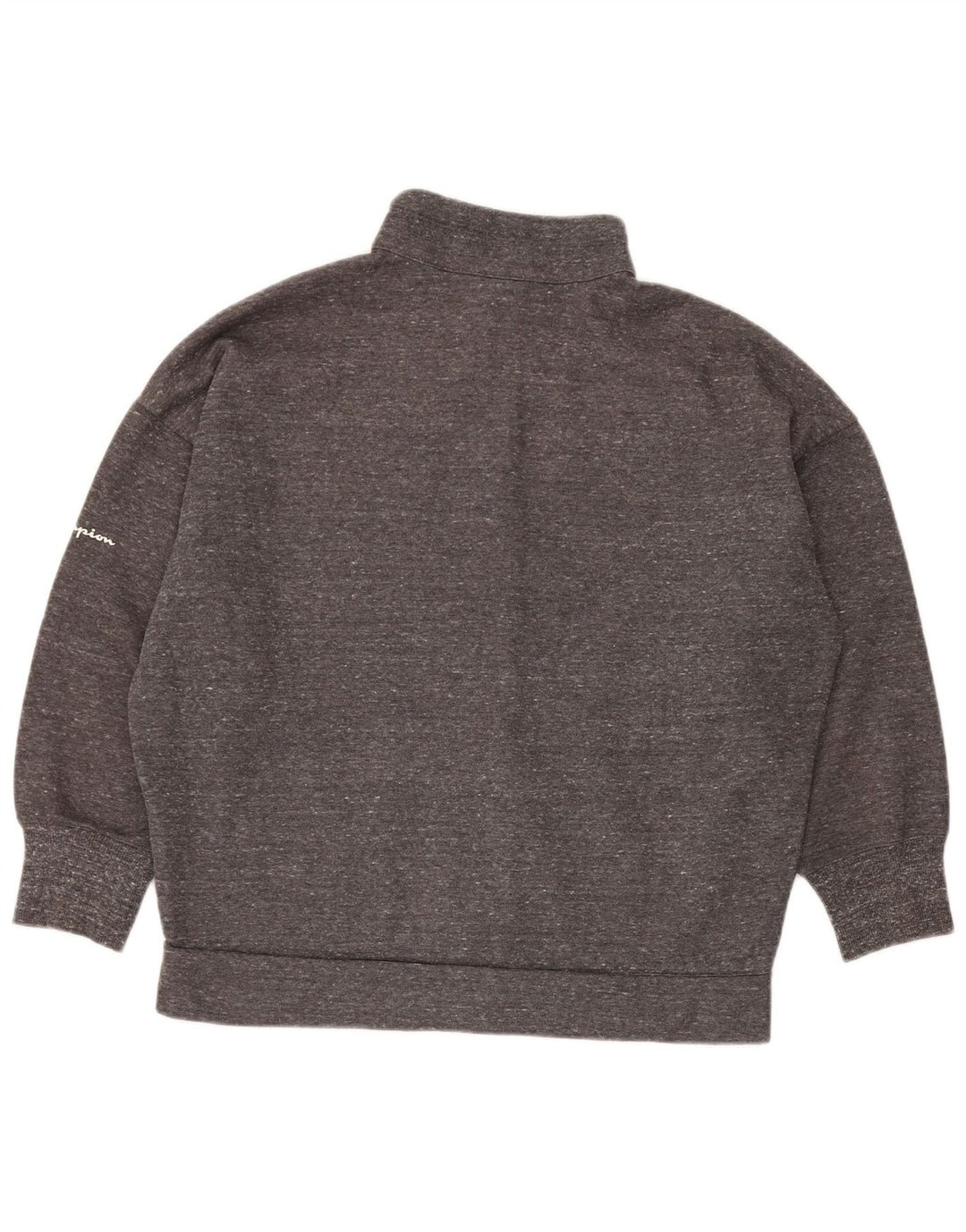 Champion Womens Oversized Tracksuit Top Jacket UK 14 Medium Grey Flecked