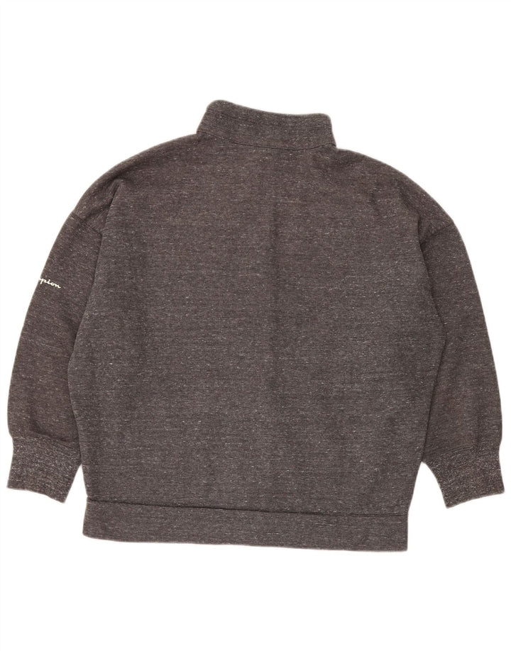 Champion Womens Oversized Tracksuit Top Jacket UK 14 Medium Grey Flecked