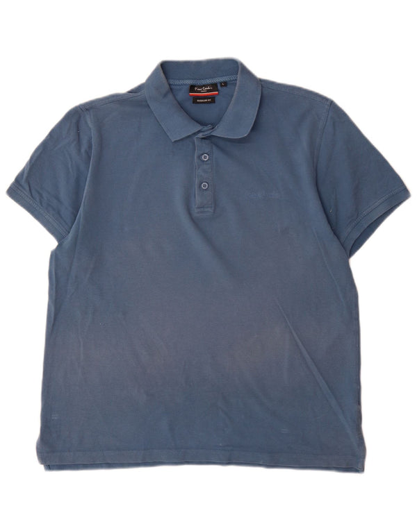 Pierre Cardin Mens Regular Fit Polo Shirt Large Blue Cotton