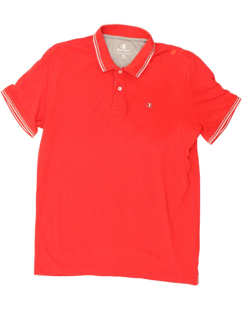 CHAMPION Mens Polo Shirt XL Red Cotton | Vintage Champion | Thrift | Second-Hand Champion | Used Clothing | Messina Hembry 