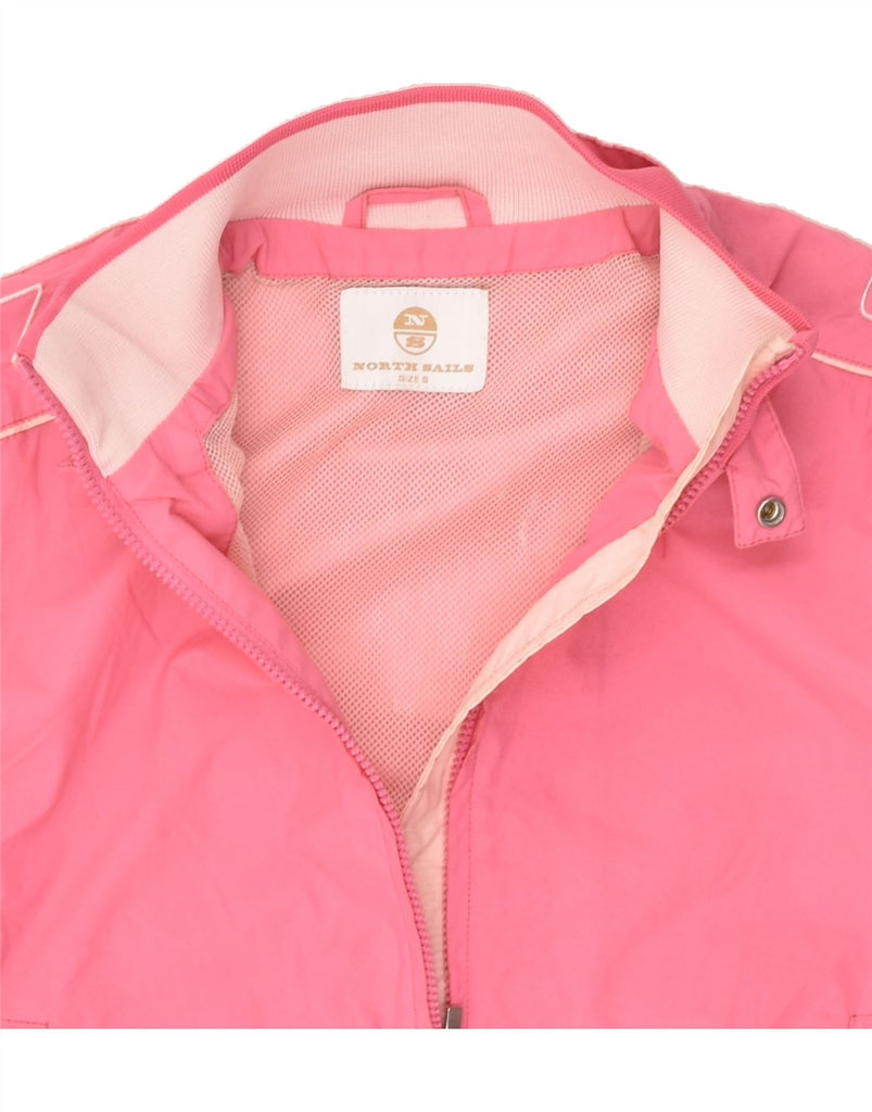 NORTH SAILS Womens Graphic Bomber Jacket UK 8 Small Pink Polyamide | Vintage North Sails | Thrift | Second-Hand North Sails | Used Clothing | Messina Hembry 