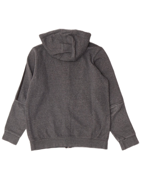 Adidas Boys Zip Hoodie Sweater 13-14 Years Grey Flecked Cotton