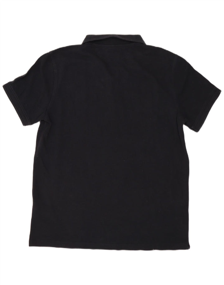 Massimo Dutti Mens Polo Shirt Large Black Cotton