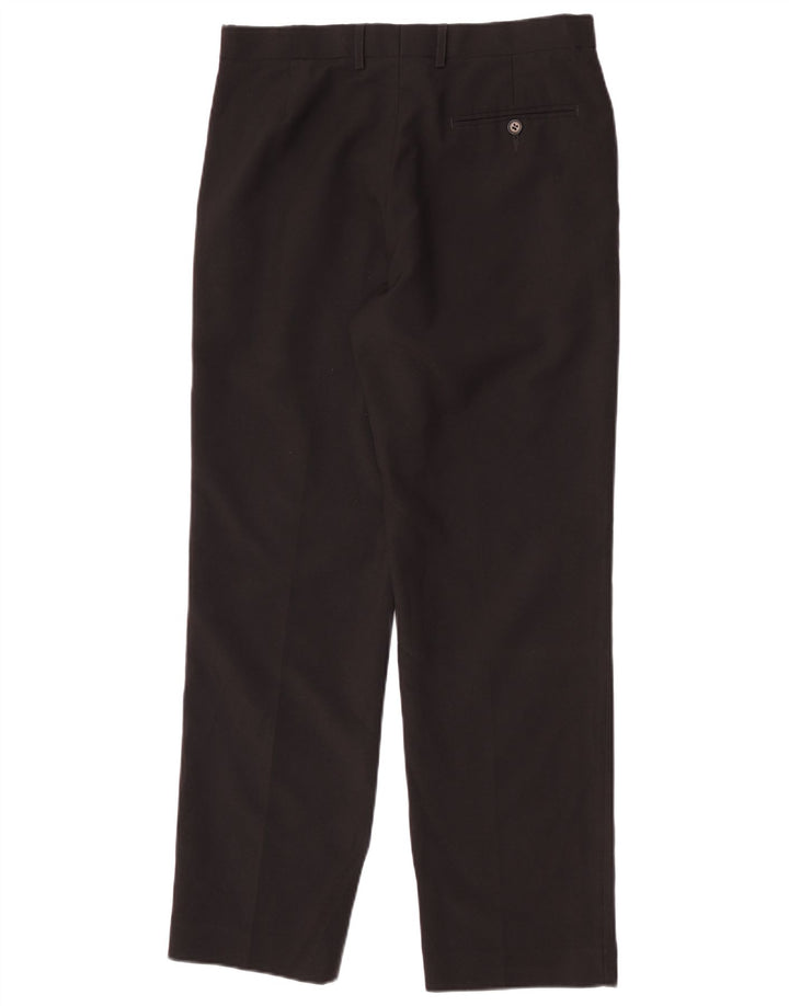 Marks & Spencer Mens Straight Suit Trousers W32 L31 Black Polyester
