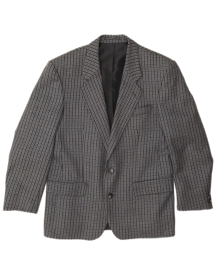 Kilmaine Mens 2 Button Blazer Jacket UK 38 Medium Grey Houndstooth Wool