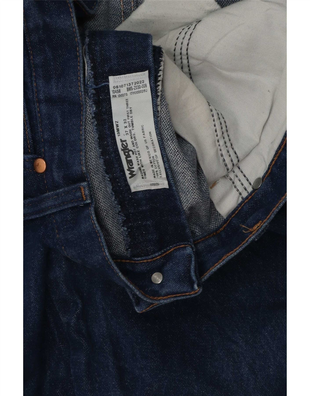 Wrangler Mens Straight Jeans W37 L32 Blue Cotton