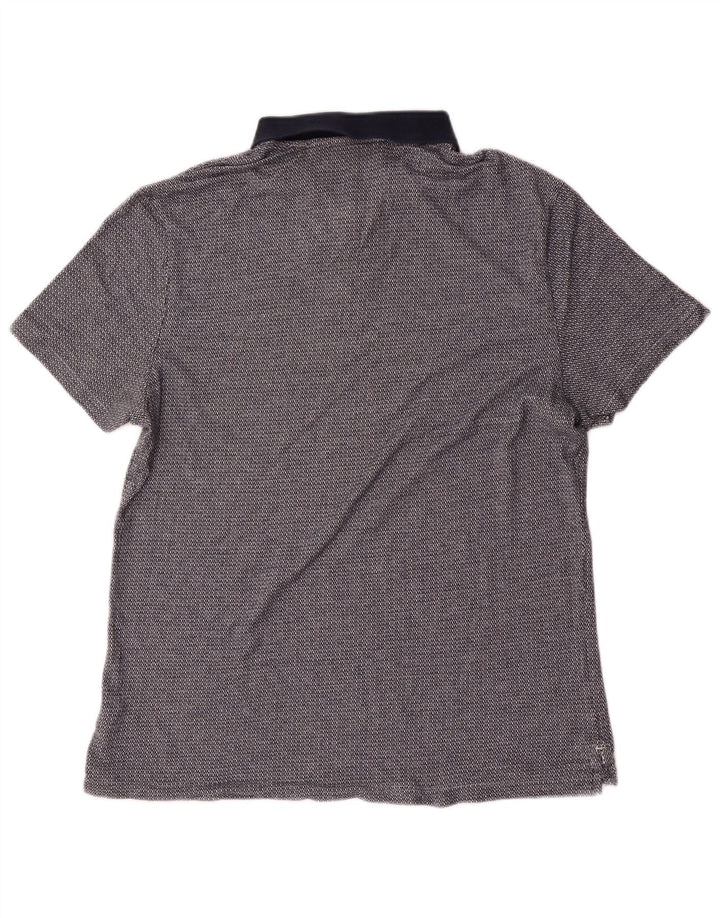 Calvin Klein Mens Short Sleeve Polo Shirt Medium Navy Blue Flecked