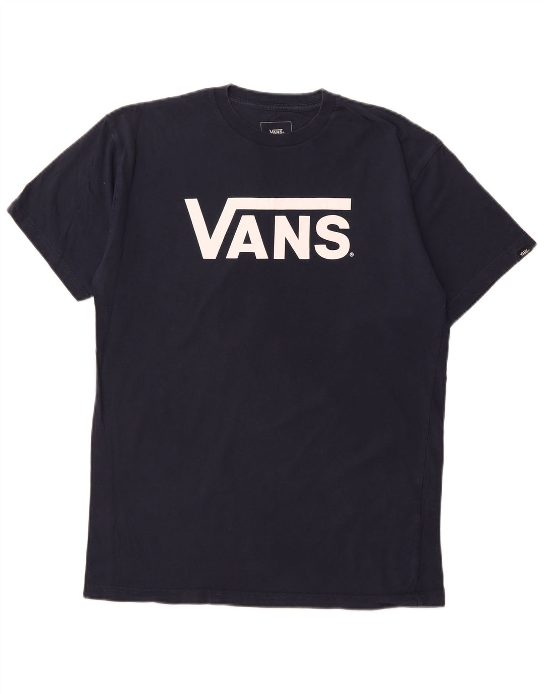 VANS Mens Classic Fit Graphic T-Shirt Top Medium Navy Blue Cotton