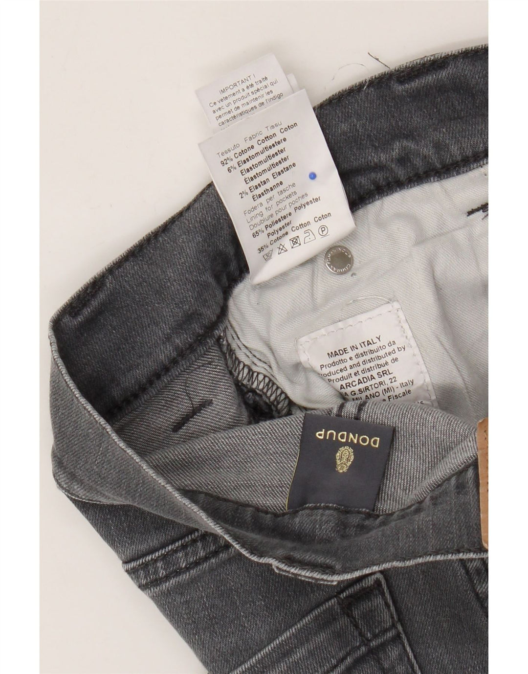 Dondup Womens Skinny Jeans W31 L29 Grey Cotton